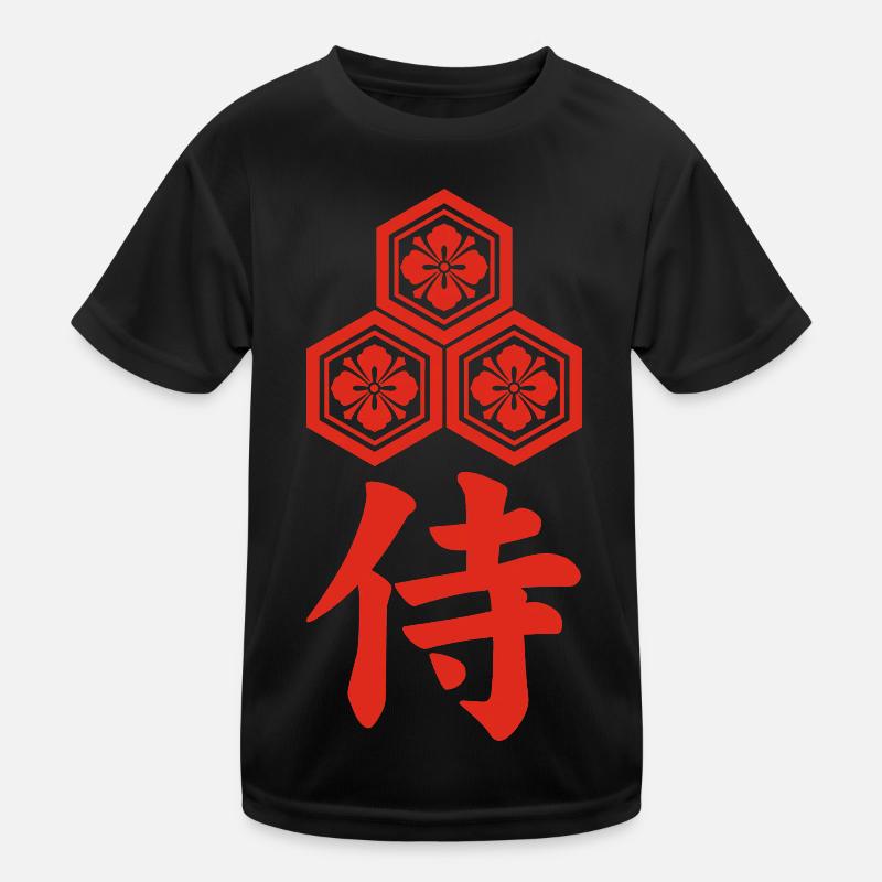 Samurai-Emblem des Asai-Clans (rot) Kinder Funktions-T-Shirt