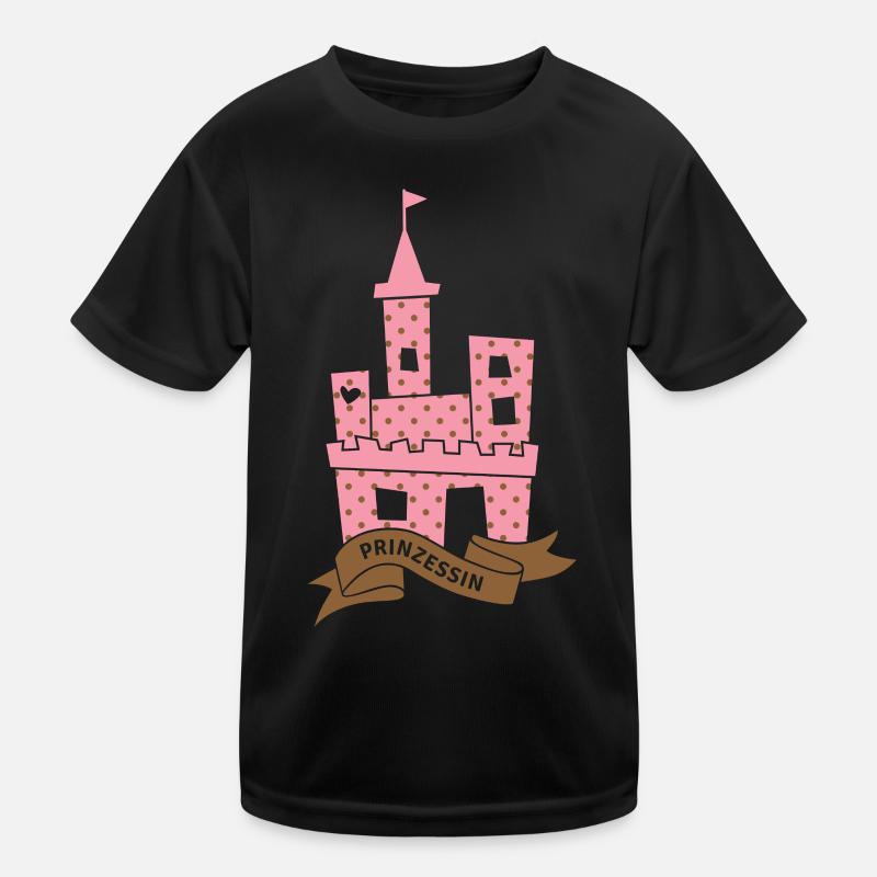 Burg Prinzessin Märchen Mädchen Schloss Punkte Dot Kinder Funktions-T-Shirt