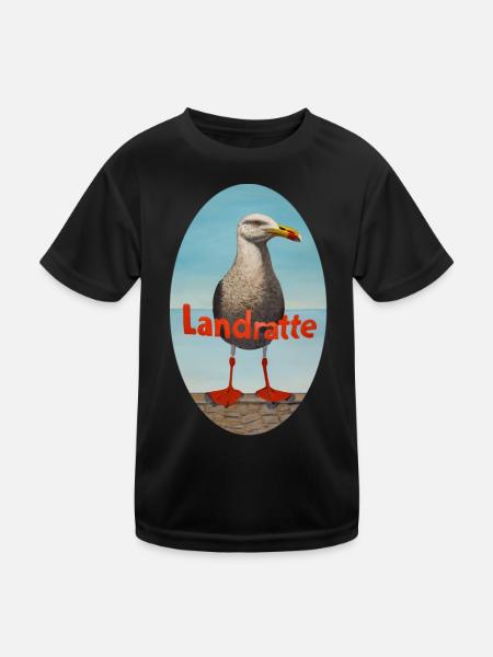 Landratte - Kinder Funktions-T-Shirt - Schwarz
