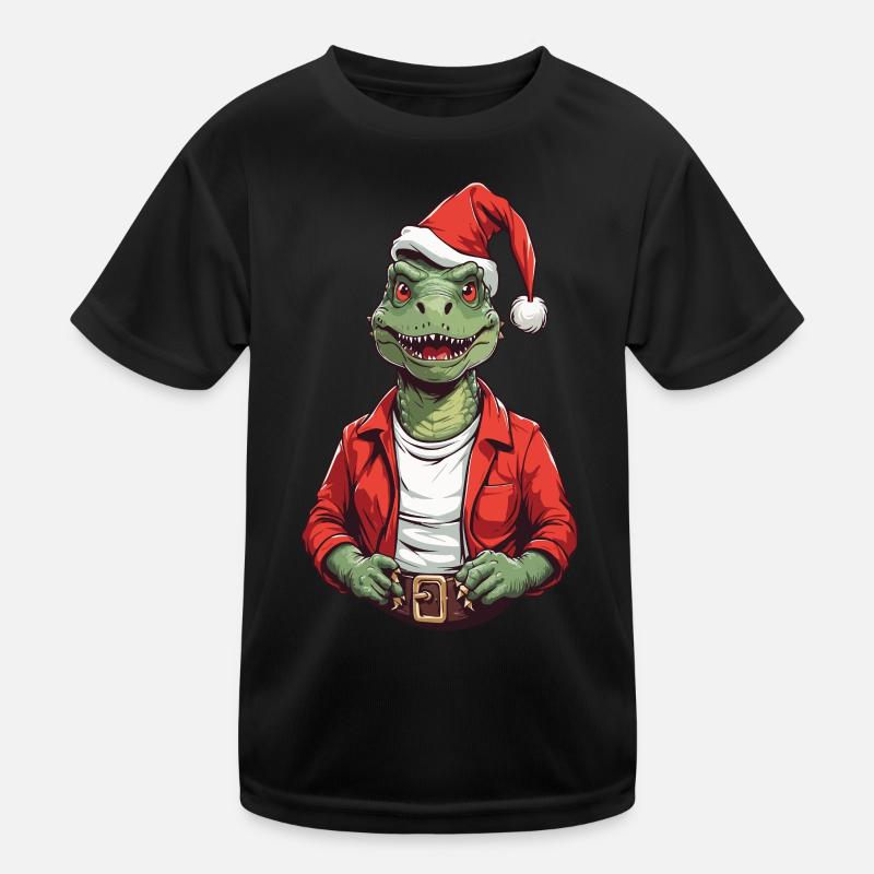 Conception de Noël festif T-Rex père Noël T-shirt sport Enfant