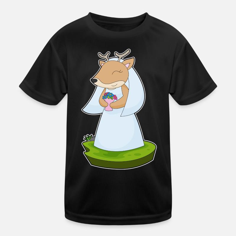 Reh Braut Blumenstrauß Hochzeit Kinder Funktions-T-Shirt