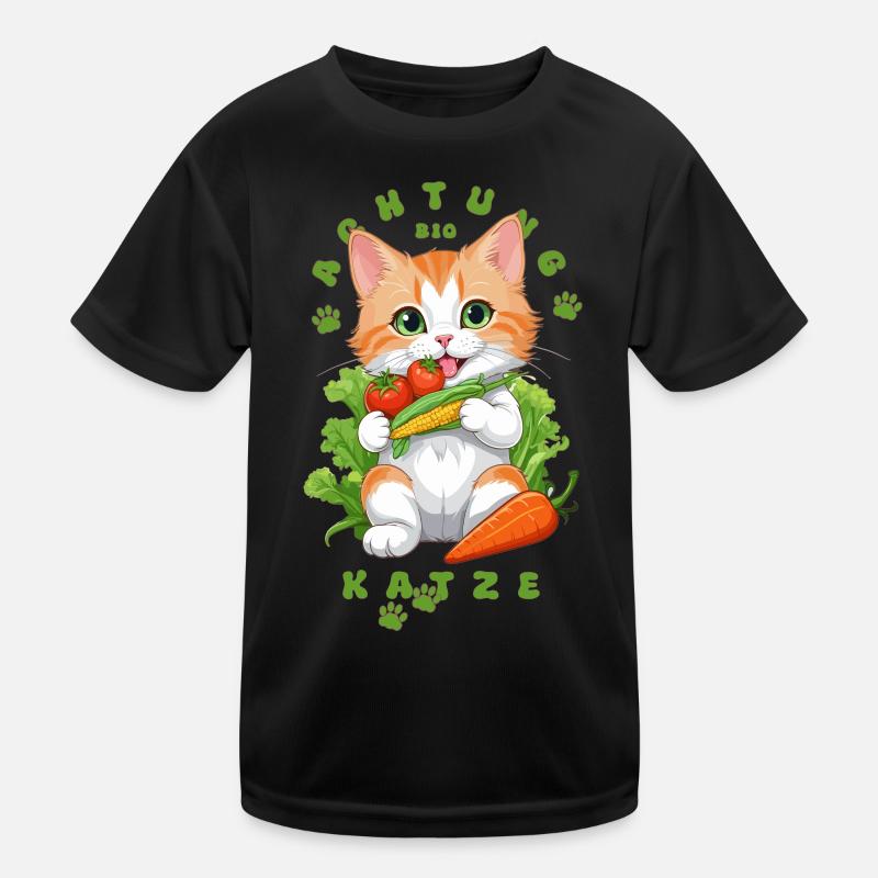 Bio Katze Kinder Funktions-T-Shirt