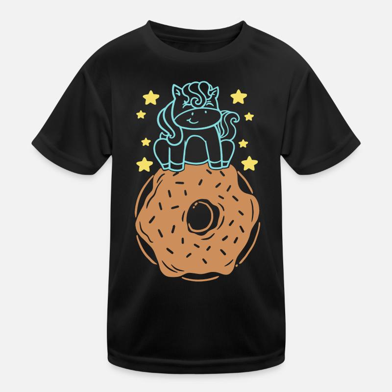 Donut und Einhorn Kinder Funktions-T-Shirt