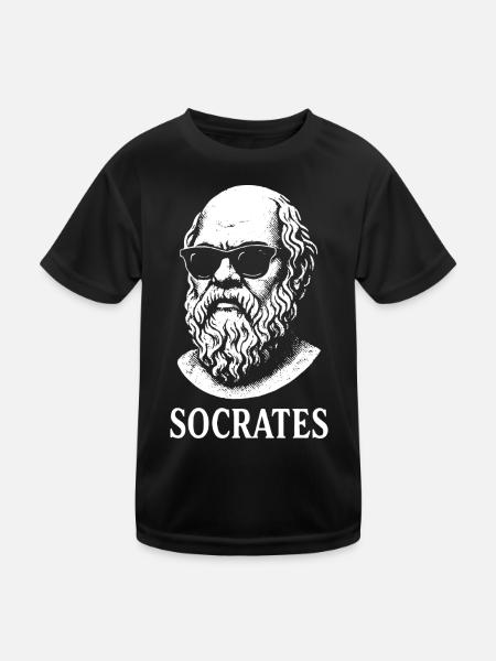 Socrates in Shades - Kids Functional T-Shirt - black - Front