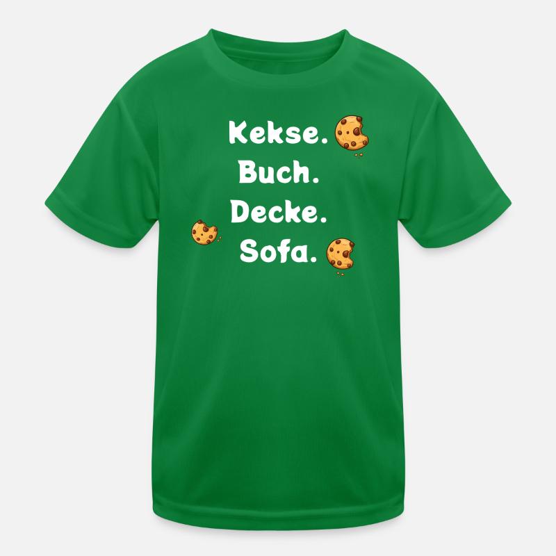 Biscuits. Livre. Plafond. Canapé. T-shirt sport Enfant