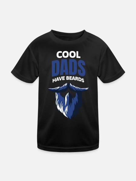 Coole Väter Haben Bärte - Kinder Funktions-T-Shirt - Schwarz