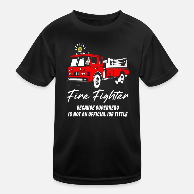 Firefighter Superhero Kinder Funktions-T-Shirt