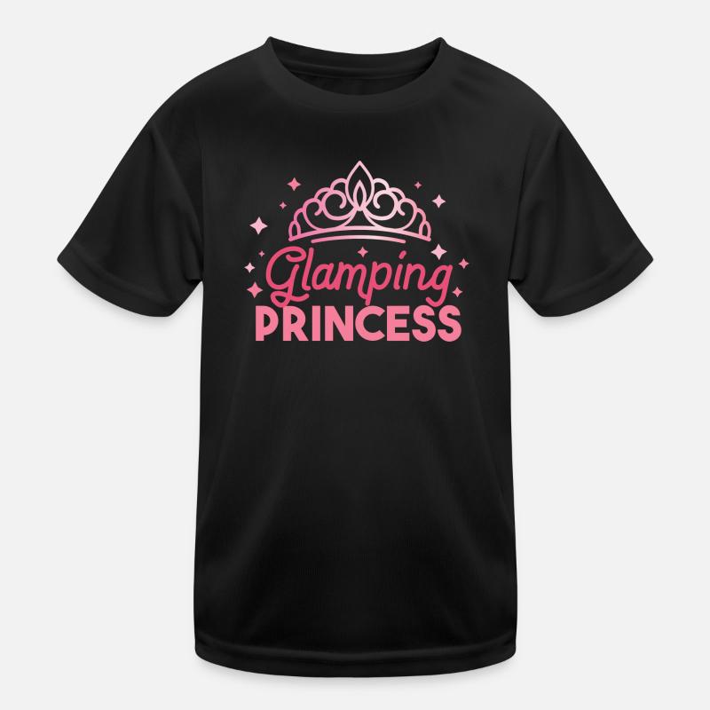 Glamping Princess Motif for Glamper Camping Kids Functional T-Shirt