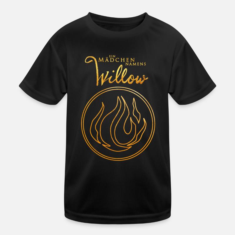 "Ein Mädchen Namens Willow" Schritfzug Mit Logo - Kinder Funktions-T-Shirt - Schwarz
