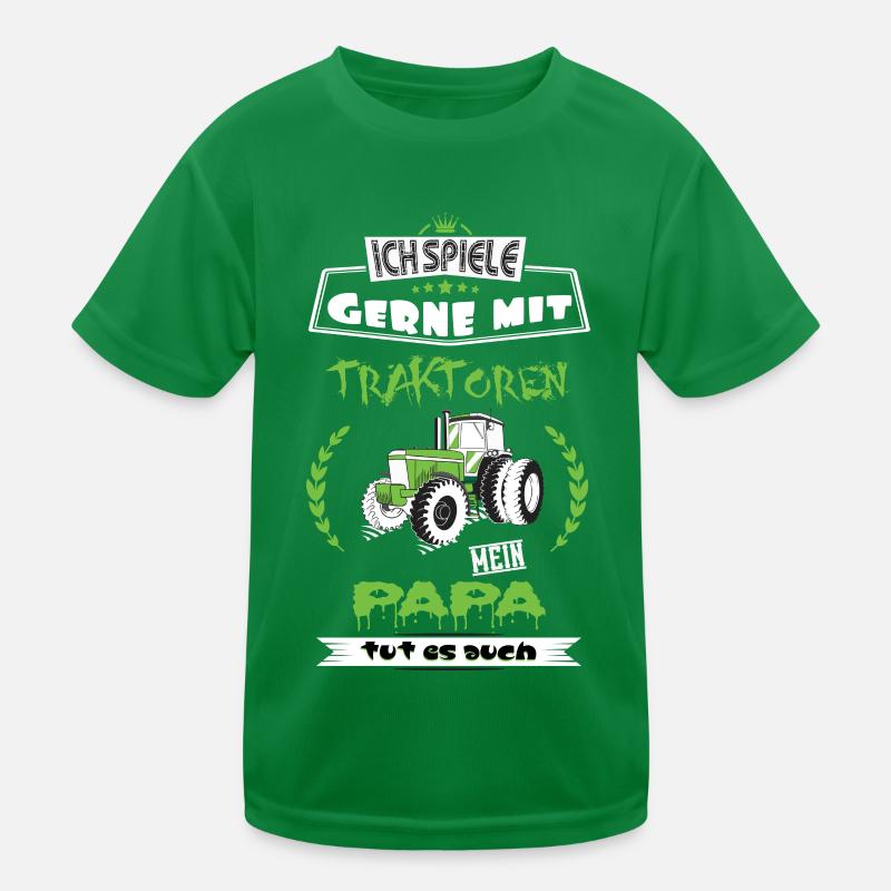 Landwirt Papa mit Traktor Vater Geschenk Tshirt Kinder Funktions-T-Shirt