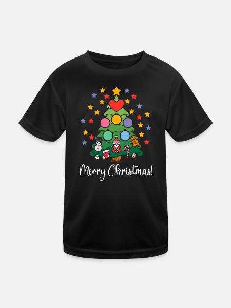 Joyeux Noël Noël Étoiles de Noël - T-shirt sport Enfant - noir - Devant