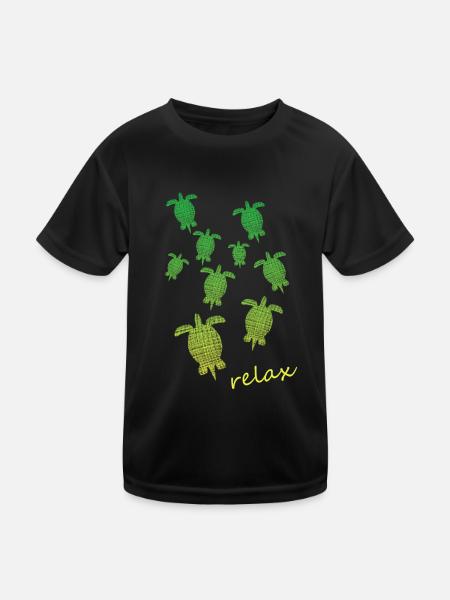 Schildkröten Turtles relax - Kinder Funktions-T-Shirt - Schwarz - Vorne