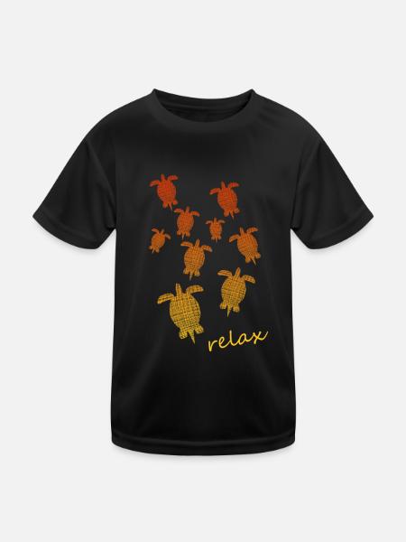Schildkröten Turtles - Kinder Funktions-T-Shirt - Schwarz - Vorne