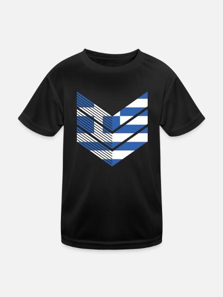Drapeau grec Hellas Athènes drapeau grec - T-shirt sport Enfant - noir - Devant