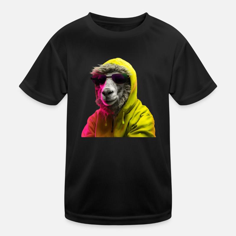 Sheep With Sunglasses Colorful Cool Sheep Forest Animal Kids Functional T-Shirt