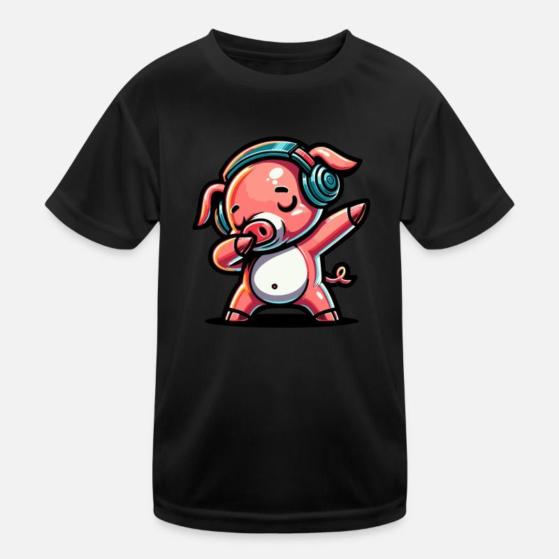Dabbing Schwein Kinder Funktions-T-Shirt