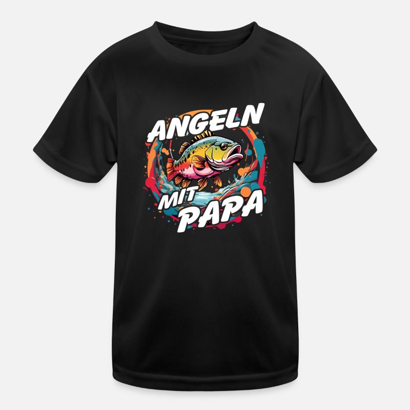 Pêche avec papa avec un design de poisson coloré T-shirt sport Enfant