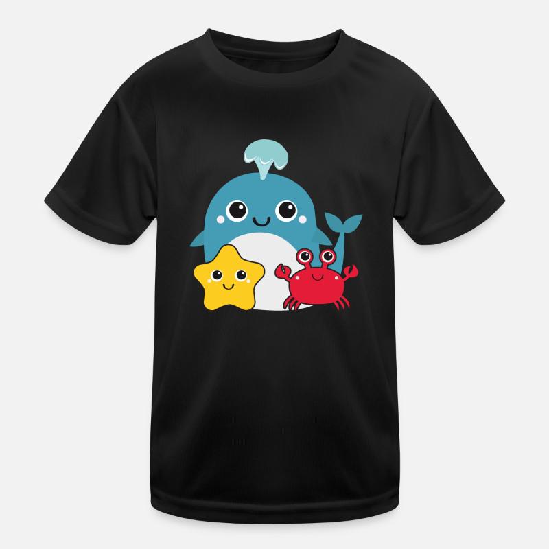 Kleiner Wal - Kinder Funktions-T-Shirt - Schwarz