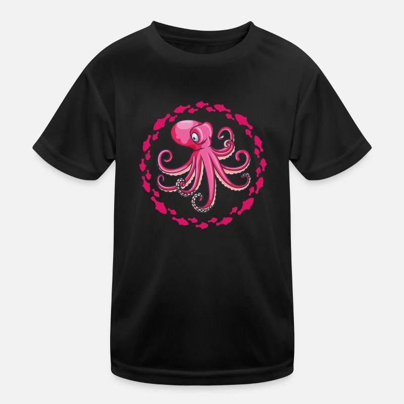 Large purple octopus Kids Functional T-Shirt