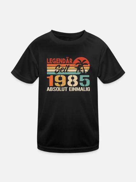 Original 1985 Jahrgang Vintage Geburtstag 1985 - Kinder Funktions-T-Shirt - Schwarz