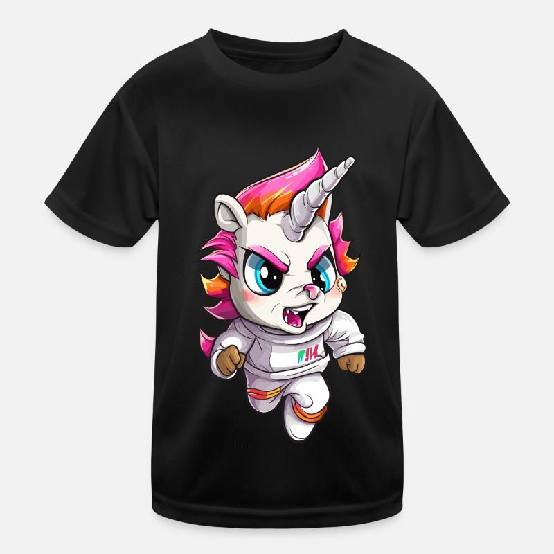 Grimmiges Einhorn Design - Mystische Magie Kinder Funktions-T-Shirt