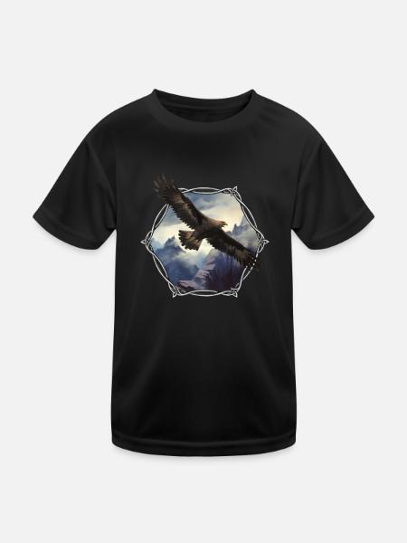 Adler - Kinder Funktions-T-Shirt - Schwarz