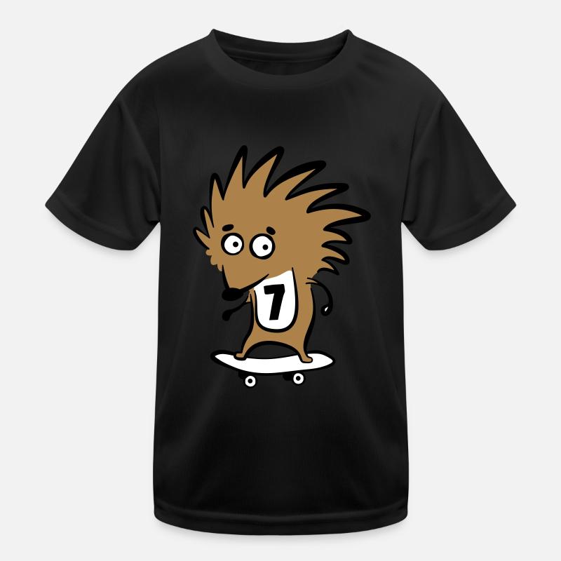 Skate Igel "Knut Heinrich" mit Startnummer 7 Kinder Funktions-T-Shirt