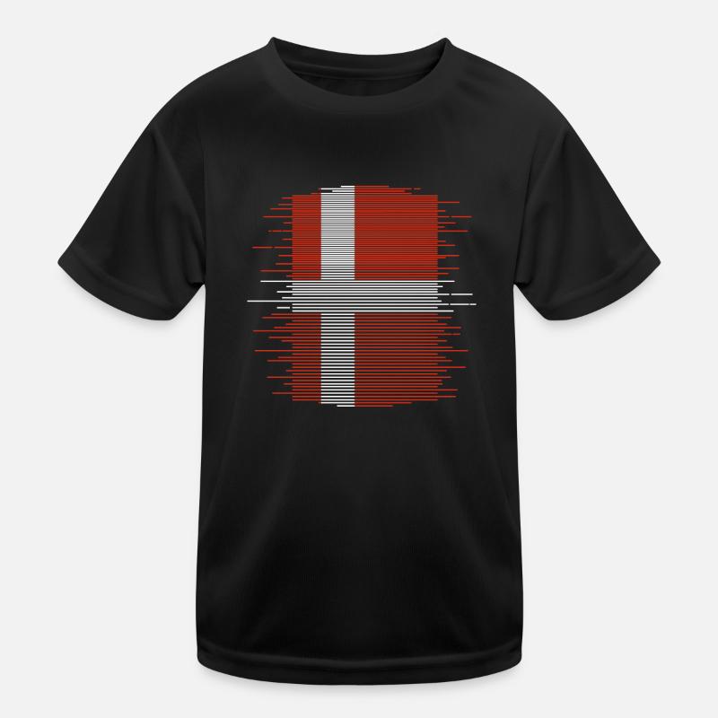 Drapeau du Danemark Drapeau de la Scandinavie Drapeau du Danemark Voyage T-shirt sport Enfant