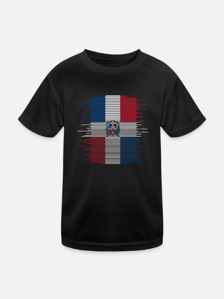 Dominican Republic Flag Dom Rep Flag Travel - Kids Functional T-Shirt - black - Front