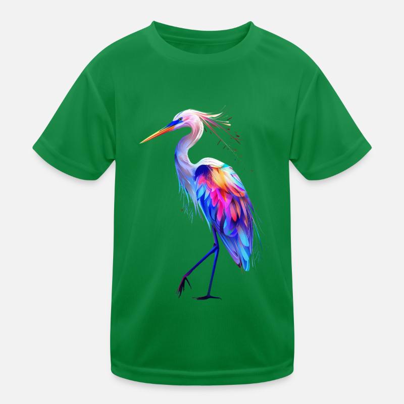 Reiher Vogel Kinder Funktions-T-Shirt