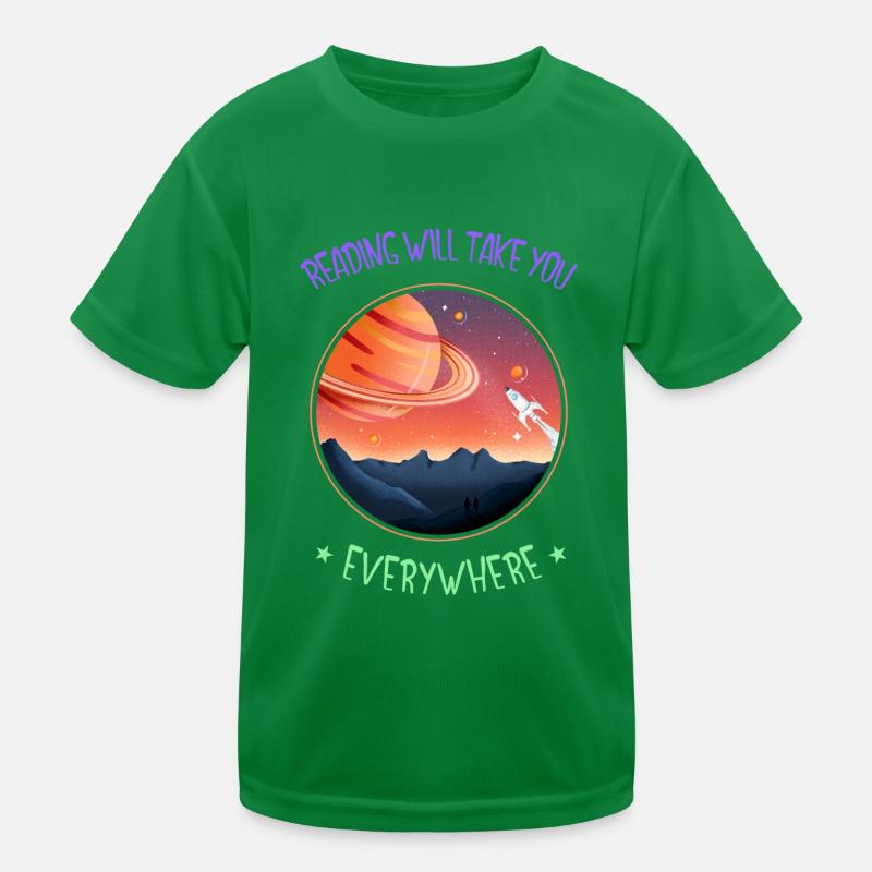 La lecture vous emmène partout - Saturne T-shirt sport Enfant