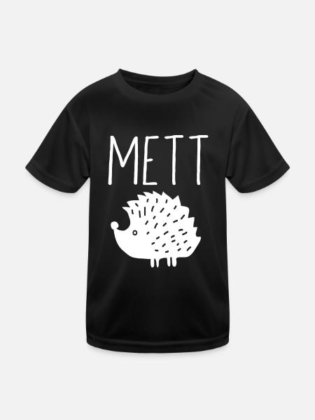 Mettigel Mett Igel Hackfleisch Fleischesser Hackk - Kinder Funktions-T-Shirt - Schwarz - Vorne