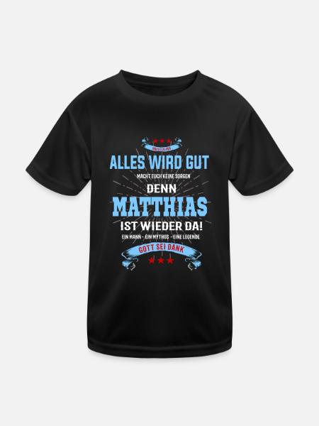 MatthiasT-Shirt - alles wird gut - Kinder Funktions-T-Shirt - Schwarz - Vorne
