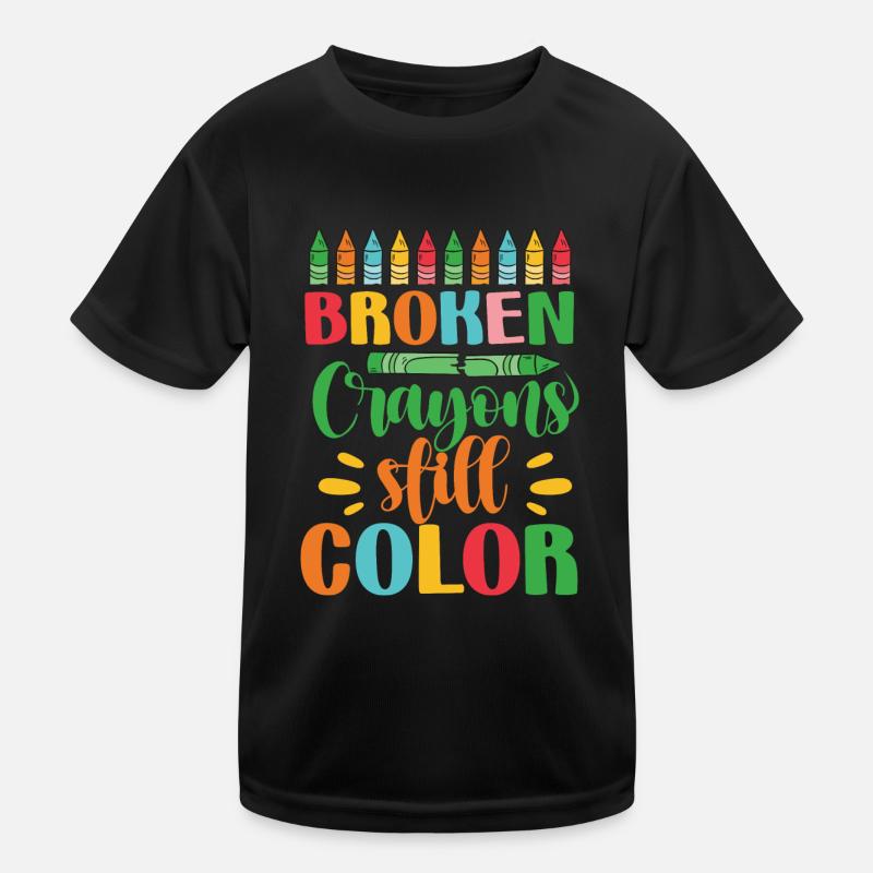 Crayons cassés Couleur fixe T-shirt sport Enfant