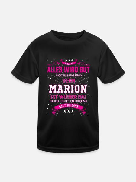 Alles wird gut, Marion ist wieder da T-Shirt - Kinder Funktions-T-Shirt - Schwarz - Vorne