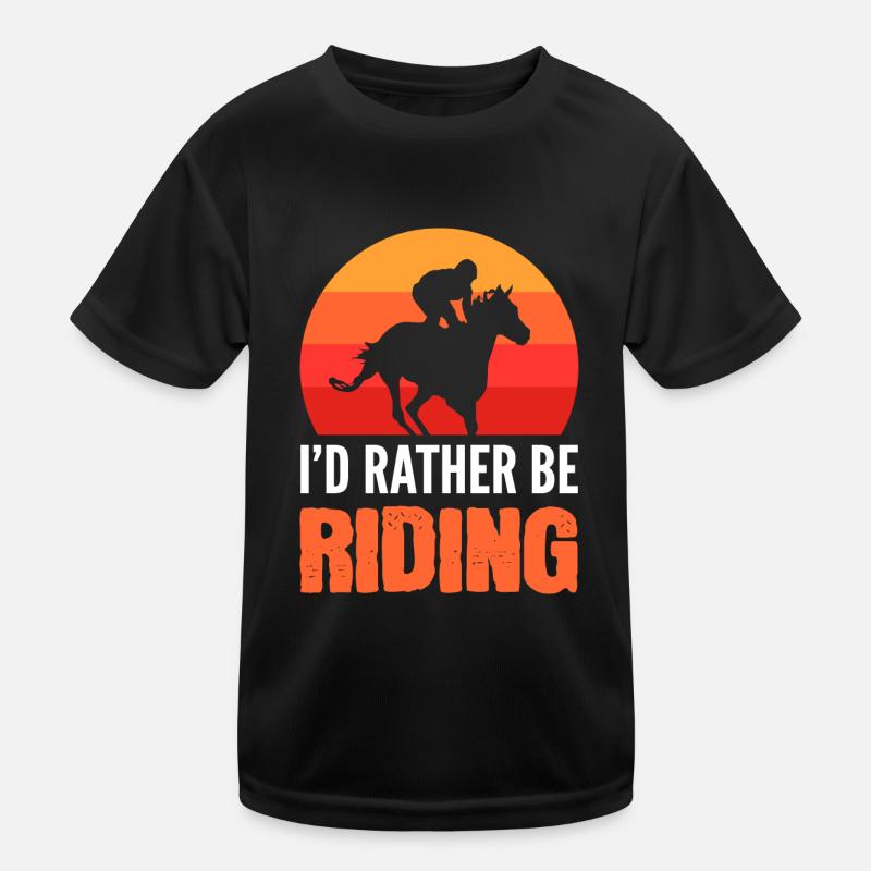Eher reiten. Stallknecht Gift Kinder Funktions-T-Shirt
