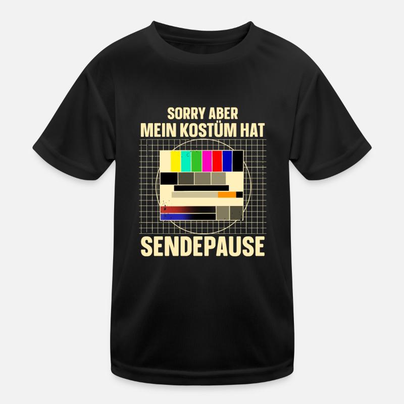 Testbild Sendepause Kostüm - Kinder Funktions-T-Shirt - Schwarz