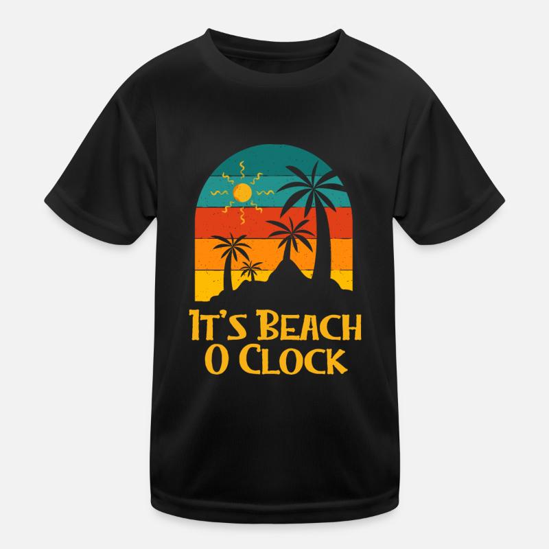 C’est la plage O Clock Vacances Voyage d’été Tropical T-shirt sport Enfant