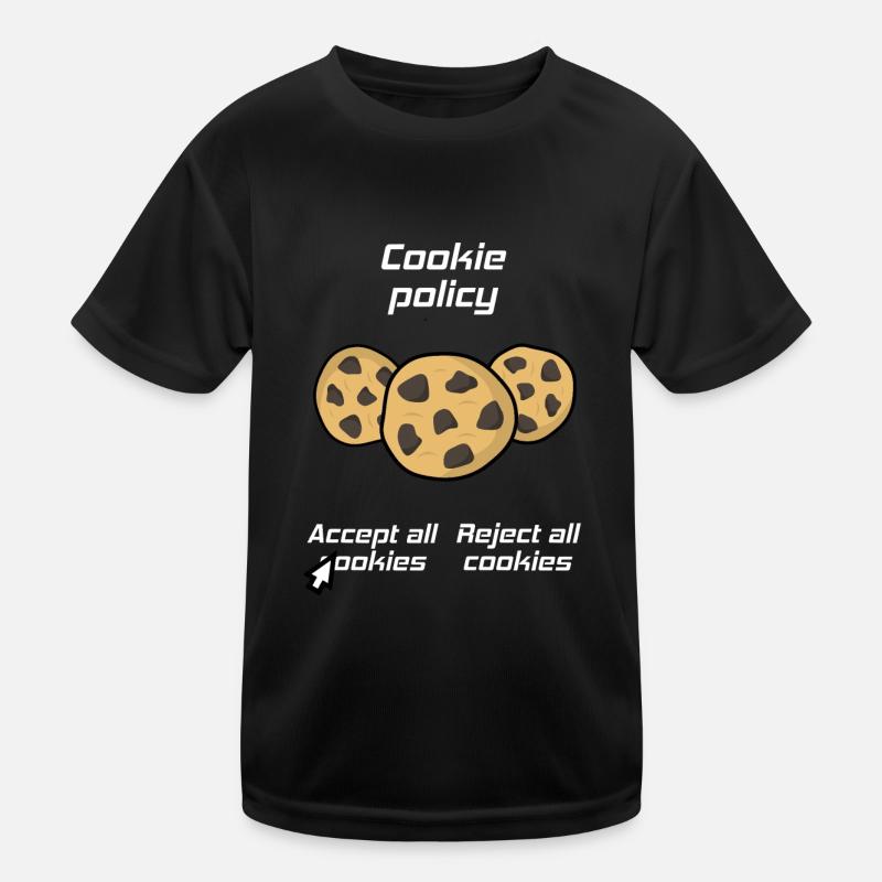 Cookie Policy, Accept Cookies Joke Kids Functional T-Shirt