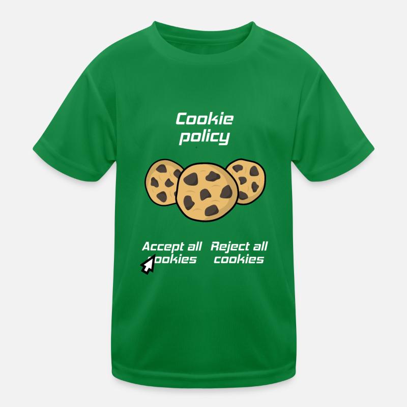 Cookie Policy, Accept Cookies Joke Kids Functional T-Shirt
