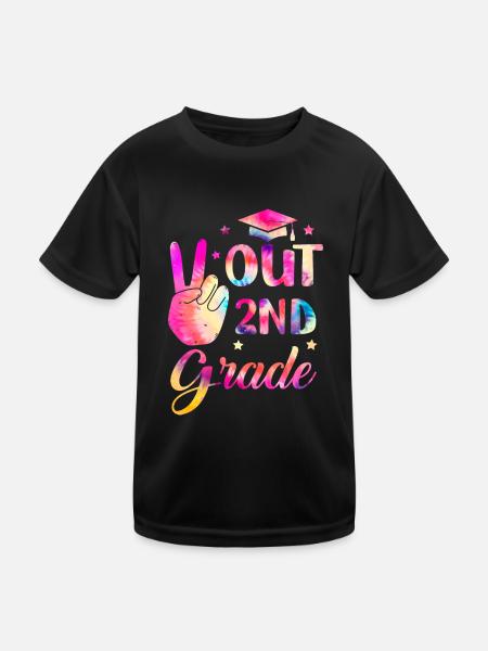 Peace out second 2nd class Happy Last school day - Kids Functional T-Shirt - black - Front