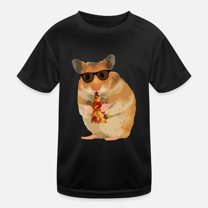 Hamster Pizza Sonnenbrille Kinder Funktions-T-Shirt
