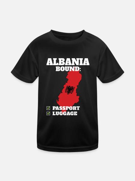 Albania Bound Country Travel Albanian Flag - Kids Functional T-Shirt - black - Front