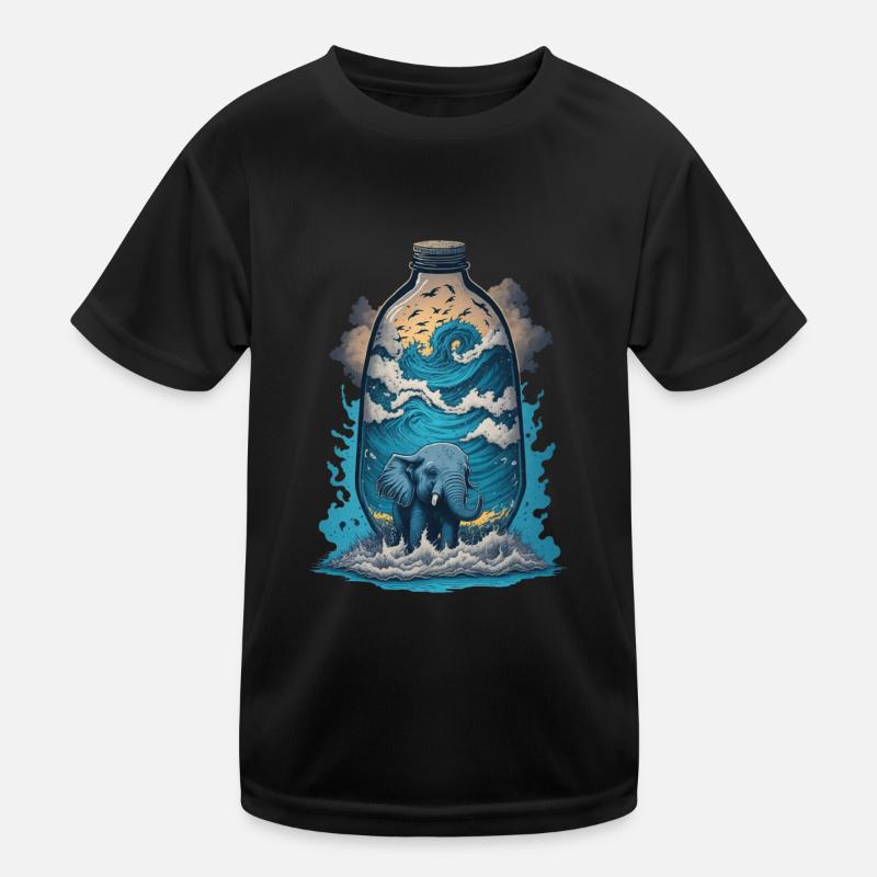 Elephant In Bottle Kids Functional T-Shirt