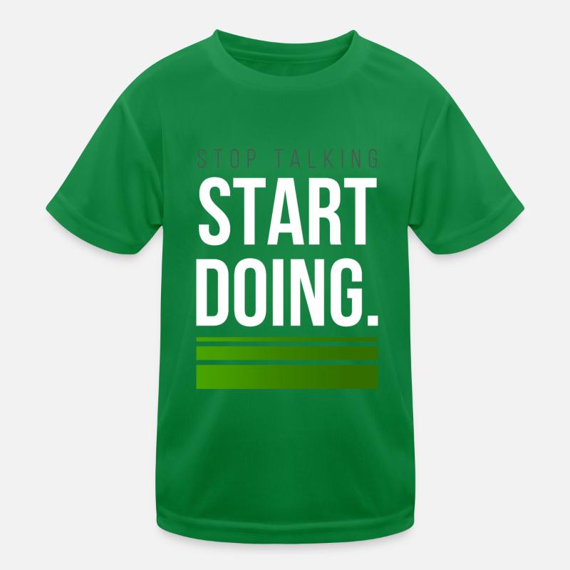 Hard Work Start Design per orgoglioso, motivato Maglietta sportiva per bambini