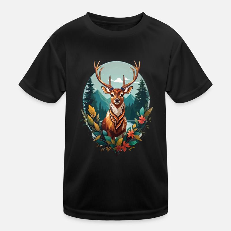 Hirsch Kinder Funktions-T-Shirt