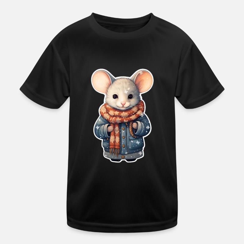 Süße Wintermaus Kinder Funktions-T-Shirt