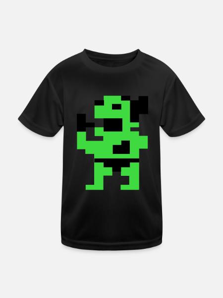 Der dicke Grüne (Pix) - Kinder Funktions-T-Shirt - Schwarz - Vorne