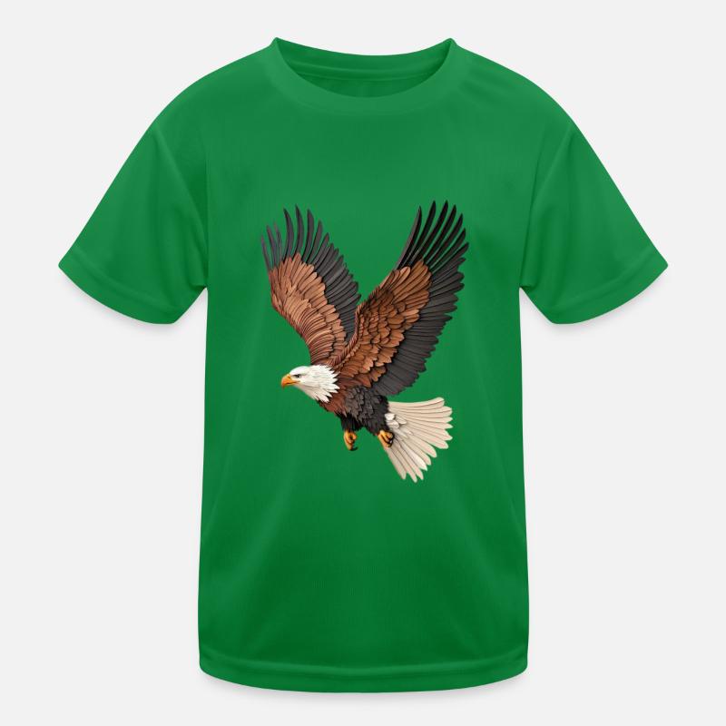 A majestic eagle in flight layered paper effect Kids Functional T-Shirt