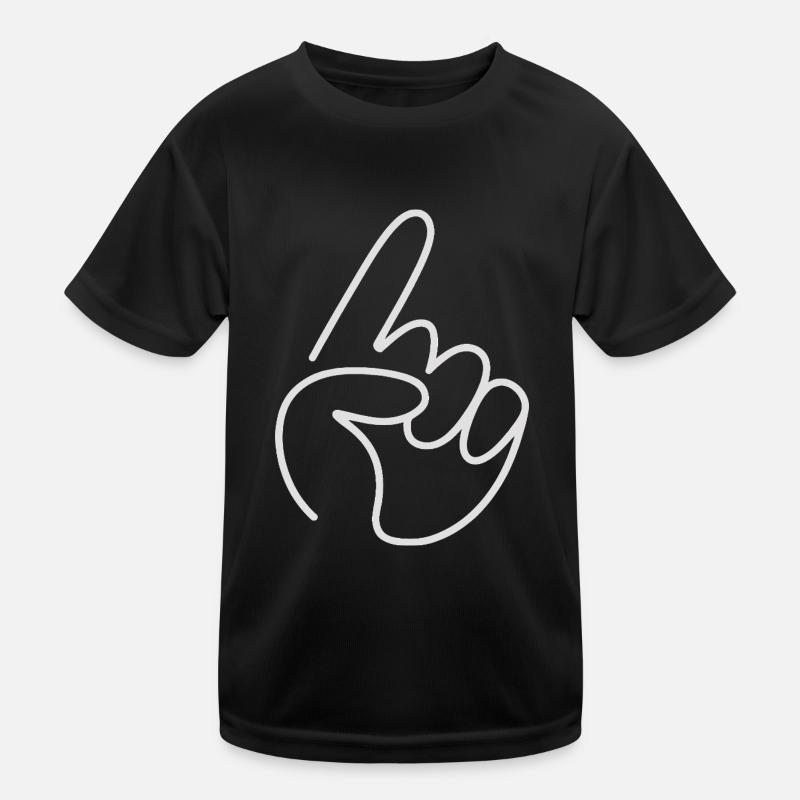 Handgeste Gezeichnet minimalistisch Anzeigen Kinder Funktions-T-Shirt